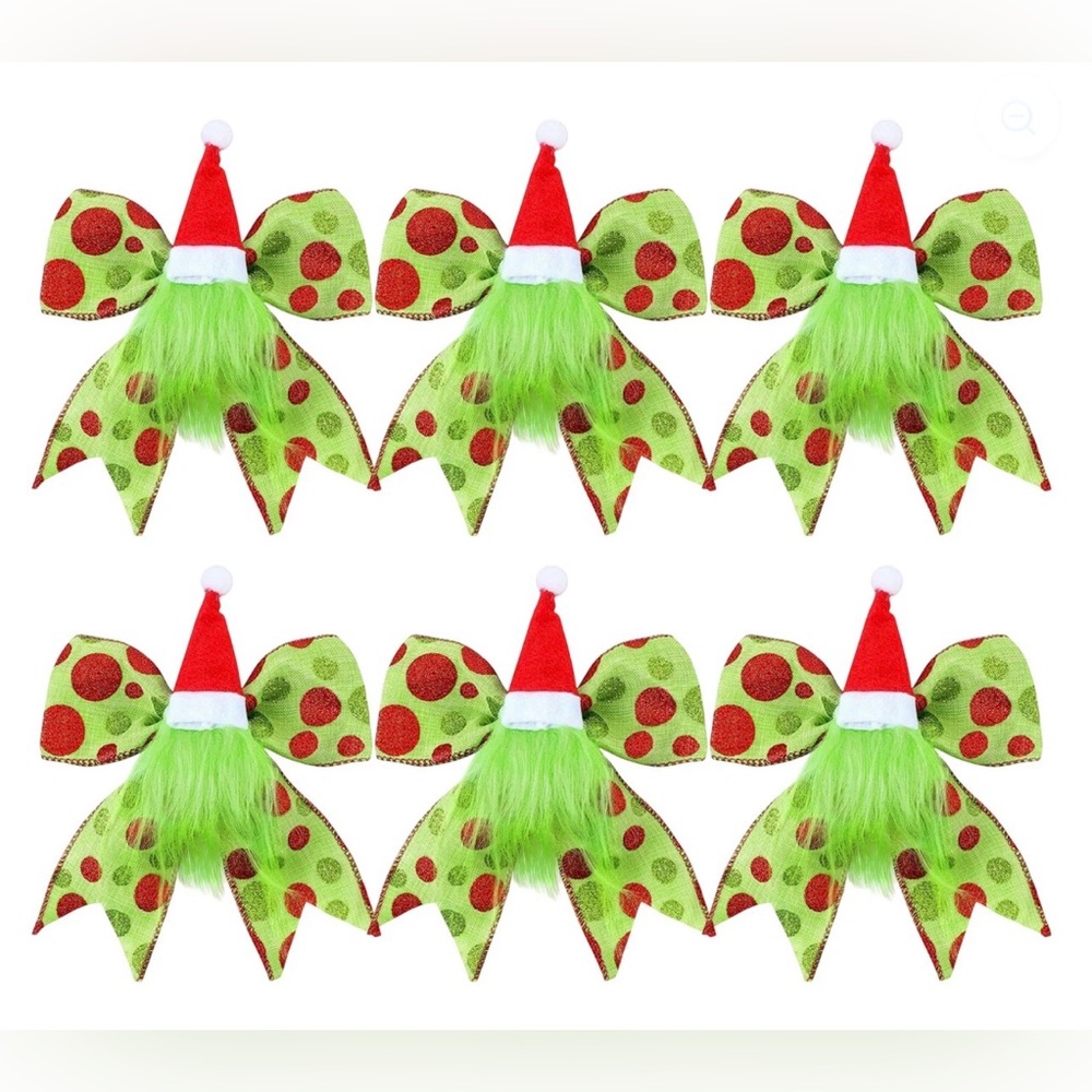 NEW 12 Pc Grinchmas Bows for Tree, Wreath, Etc - Boutique